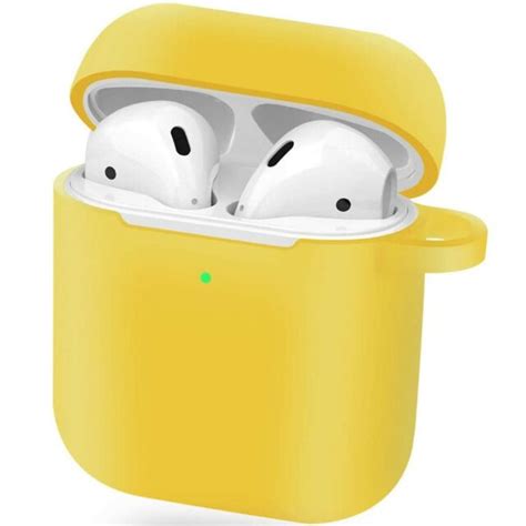 yellow airpods silicone case cover protective skin  apple  airpod