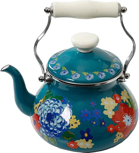 floral tea kettle  enamel finish jikonitaste