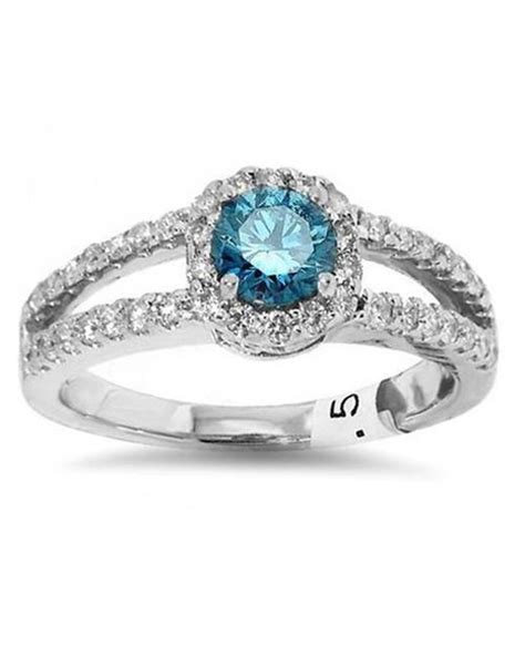 pompeii3 3 4ct halo split shank treated blue diamond engagement ring