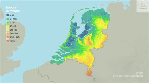 zeeniveau kaart nederland kaart
