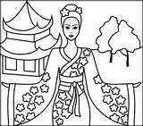 Coloring China Princess Pages Kids Related Printables sketch template