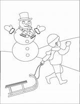 Pages Sledge Boy Little Coloring Christmas Index Print sketch template