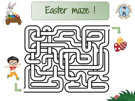 easter maze treasure hunt  kids easter bunny maze printable  kids