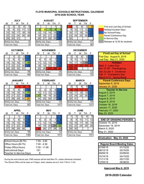 floyd schools   calendar supply list  roosevelt review