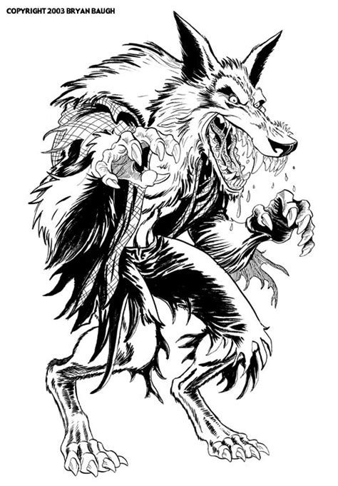 werewolf coloring pages    scary coloring pages