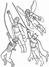Coloring Super Hero Squad Flying Together Colouring Pages Netart Tt Print Color sketch template