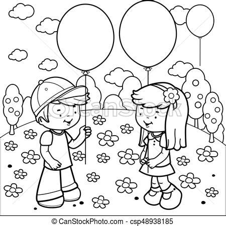 boy holding balloons clipart black  white   cliparts