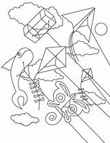 Coloring Kite Kites Pages Flying Coloring4free Kids Festival Drawing Printable Getdrawings Sheets sketch template