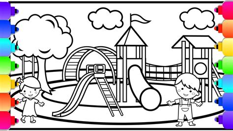 coloring playground coloring pages childrens vector illustration