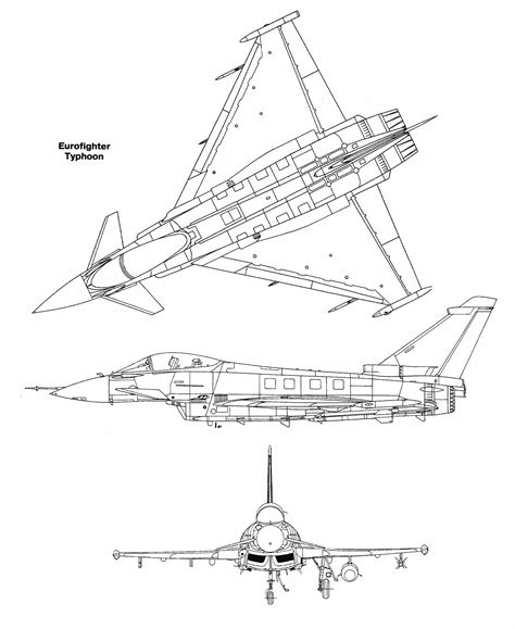 eurofighter typhoon blueprint   blueprint   modeling
