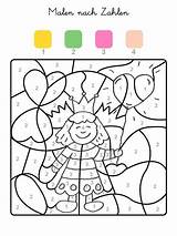 Fasching Kolorowanki Kodowane Zahlen Malen Przedszkole Zahl sketch template