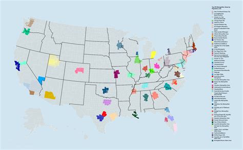 largest metropolitan areas   united maps   web