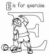Coloring Pages Fitness Exercise Physical Kids Education Alphabet Printable Letter Healthy Activities Colouring Sheets Color Exercises Worksheets Sports Wallpaper Letters sketch template