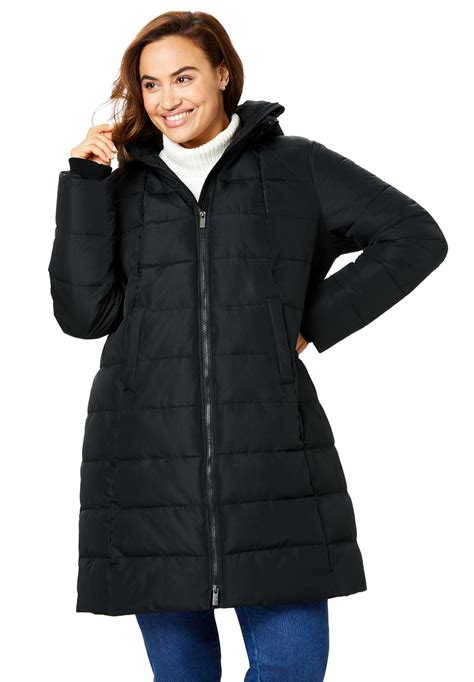 woman within woman within plus size hooded puffer coat
