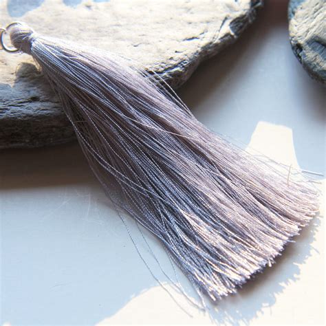 grey tassel for bead necklaces