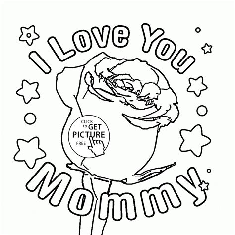 rose  mommy mothers day coloring page  kids coloring pages