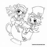 Alice Yampuff Lineart Hatter Coloriages Colouring Wonderland Toddlers Maravilhas Coloringhome Mang Japones Sarahcreations Ages Kids Stamps sketch template