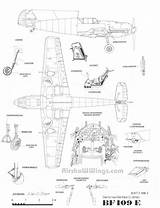 Messerschmitt 109e Blueprints Smcars Luftwaffe sketch template