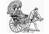 Rickshaw Coloring Chinois Coloriage Pages Large Edupics sketch template