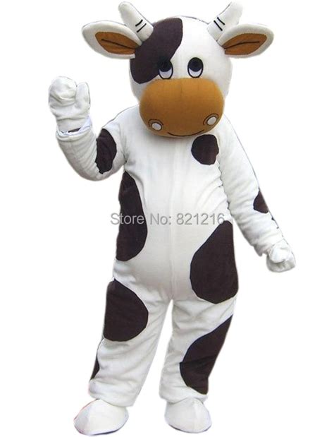 white and black milk cow mascot costume fancy dress