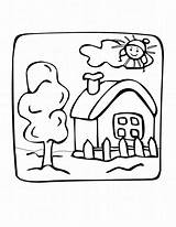 Coloring Pages Kindergarten Drawings Drawing House Children Girls Color Kids Cartoons Worksheets Print sketch template