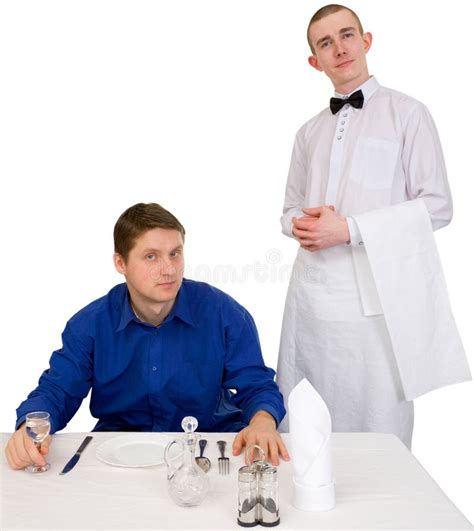 kelner en dronken gast van restaurant stock afbeelding image  dronkaard client