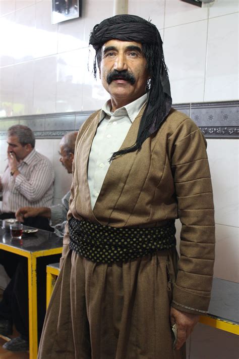 kurdish man in a teahouse sanandaj iran traditional