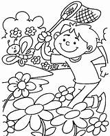 Butterfly Spring Coloring Chasing Colouring Pages Color Topcoloringpages Boy Print Sheet sketch template
