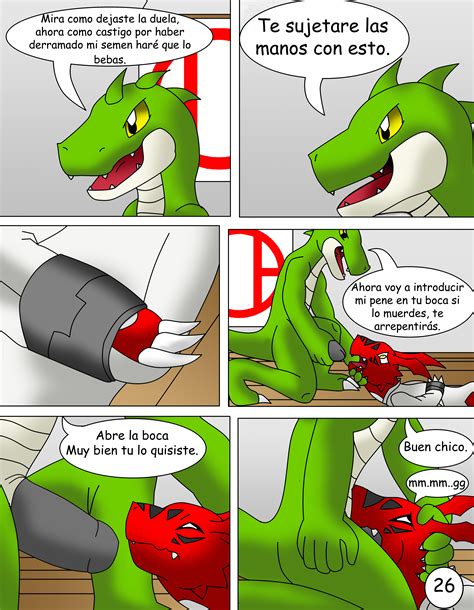rule 34 anal color comic crocodile cum digimon dragon