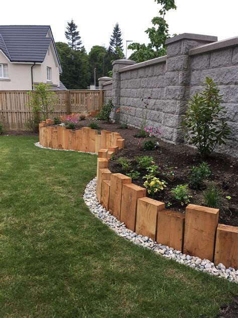 sleeper raised border backyard garden design backyard landscaping