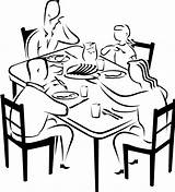 Dinner Family Drawing Clipart Table Thanksgiving Sketch Food Eat Meal Kitchen Around Transparent Mealtime Eating People Time Together Meals Draw sketch template