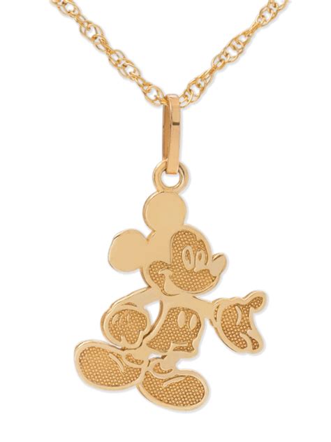 disney kt yellow gold full body mickey mouse pendant necklace  gold filled chain walmartcom