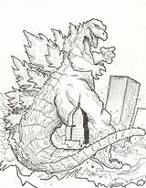 Godzilla Coloring Pages Printable Kids sketch template