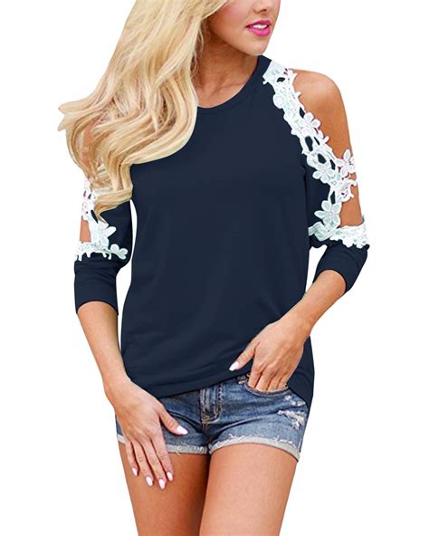 Sexy Cold Shoulder Blouse Shirts Women 2019 Autumn Casual Loose Long