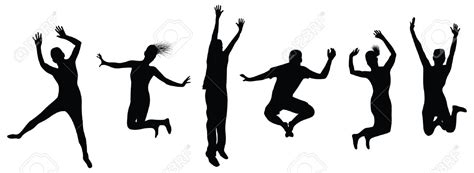 Silhouette Of People Jumping At Getdrawings Free Download