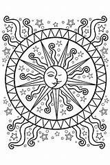 Coloring Mandalas Sun sketch template