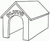 Kennel Pluto Perro Colorear Colouring Caseta Edificios Bobcat Doghouse Ck Ot7 Clipground sketch template