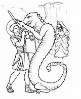 Colorat Sfantul Gheorghe Planse Lupta Balaurul Dragonul Acestuia Oferim sketch template