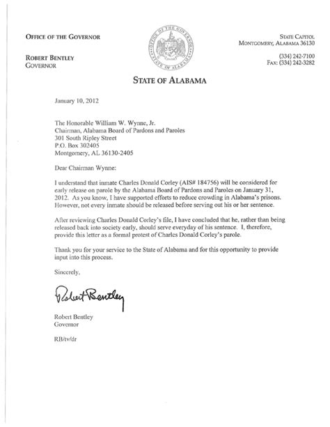 support letter  alabama governor robert bentley