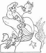 Coloring Flounder Mermaid Ariel Little Sebastian Pages Printable Kids Disney Sixteen Fans Cute sketch template