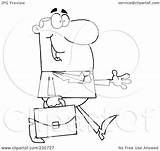 Coloring Businessman Outline Walking Illustration Hand His Royalty Clipart Hitting Rf Toon Hit Hands Pages sketch template