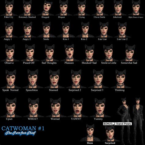 catwoman face pose pack by arpith20 on deviantart