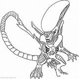 Alien Predator Xenomorph Trippy Aliens Xcolorings Coloring sketch template