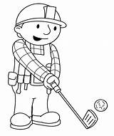 Golf Coloring Pages Bob Builder Cartoon Play Anycoloring Printable Getcolorings Minion sketch template