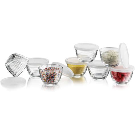 buy libbey  piece small glass bowl set  lids   lowest price  india