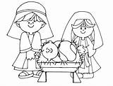 Nativity Coloring Pages Characters Getcolorings Printable Color sketch template
