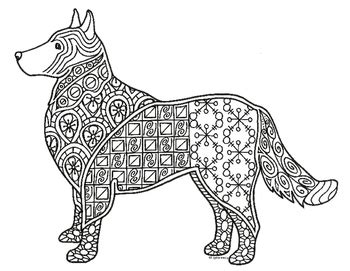 dog zentangle coloring page  pamela kennedy teachers pay teachers