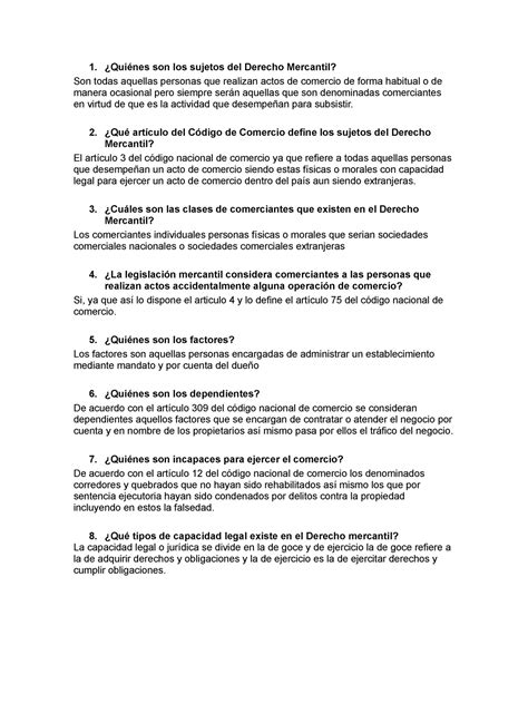 quienes son los sujetos del derecho mercantil  quienes son los