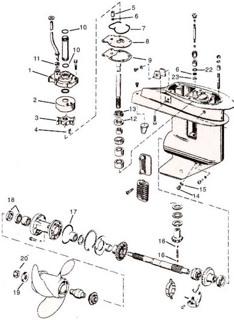 johnson parts   hp   cylinder drawing