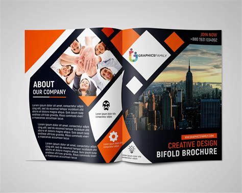 bi fold brochure design  abstract style  template graphicsfamily